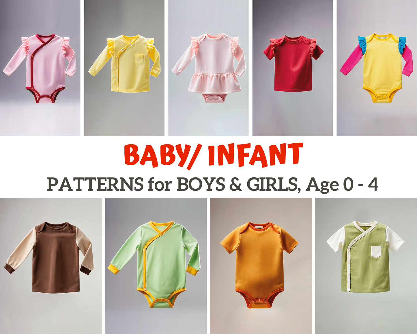 Sewing Bundle PDF - KIDS Sewing Patterns - Kids Sewing Tutorial - PDF Sewing Patterns - Indie Sewing Pattern - Age 0-10 Years