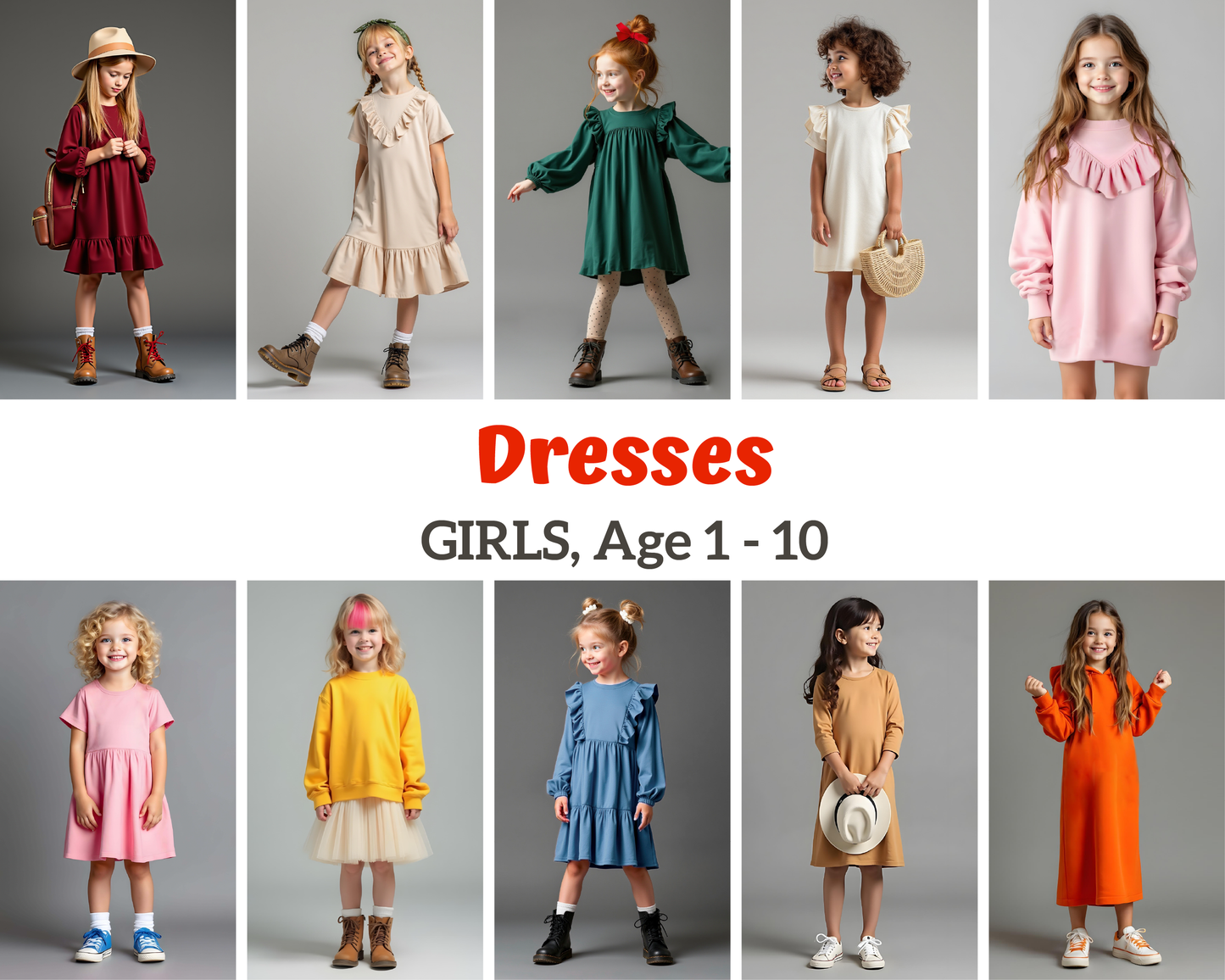 Sewing Bundle PDF - KIDS Sewing Patterns - Kids Sewing Tutorial - PDF Sewing Patterns - Indie Sewing Pattern - Age 0-10 Years