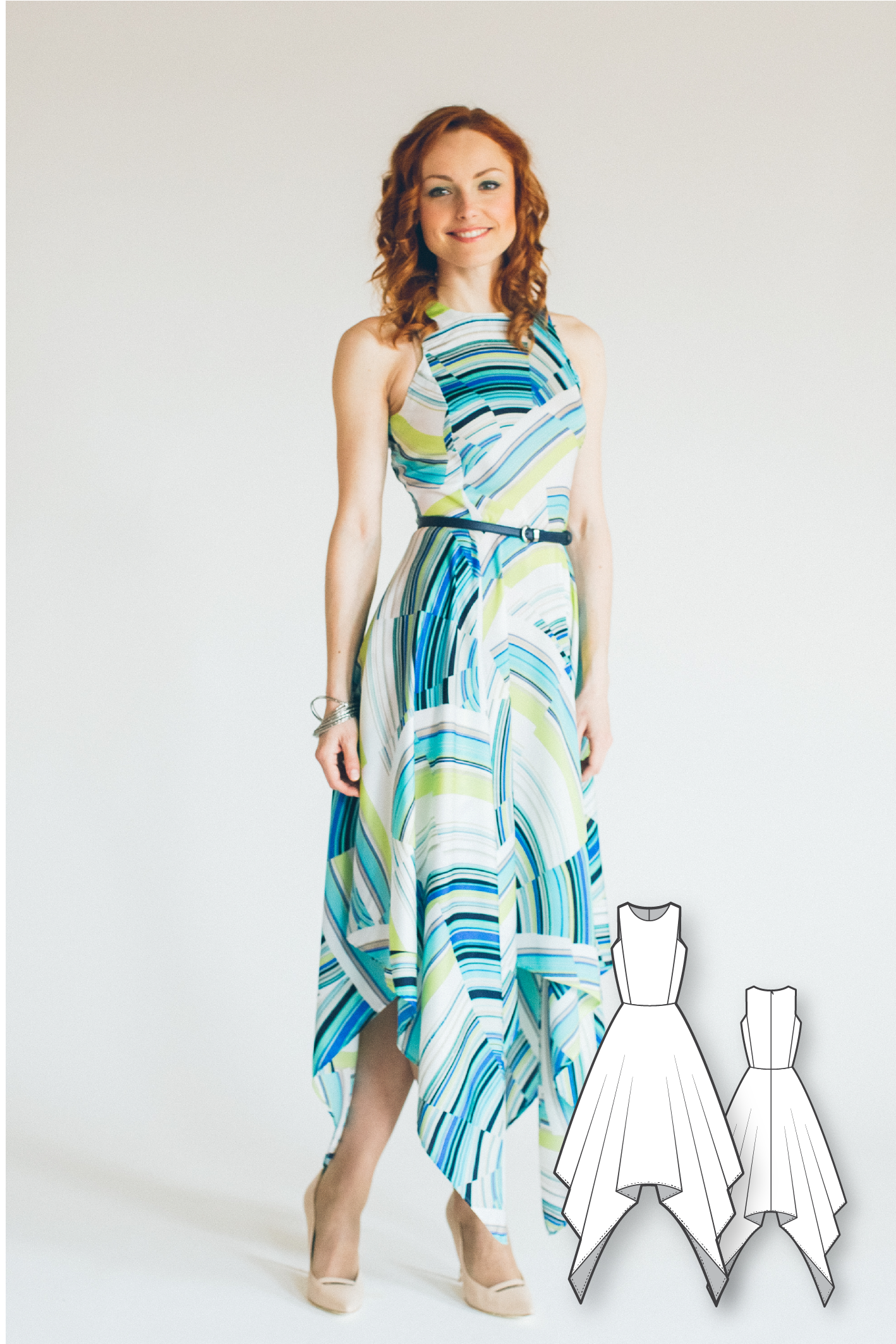 Sewing Pattern - Sleeveless Handkerchief Hem Maxi Dress Dressy Talk Sewing Pattern - Sleeveless Handkerchief Hem Maxi Dress Dressy Talk