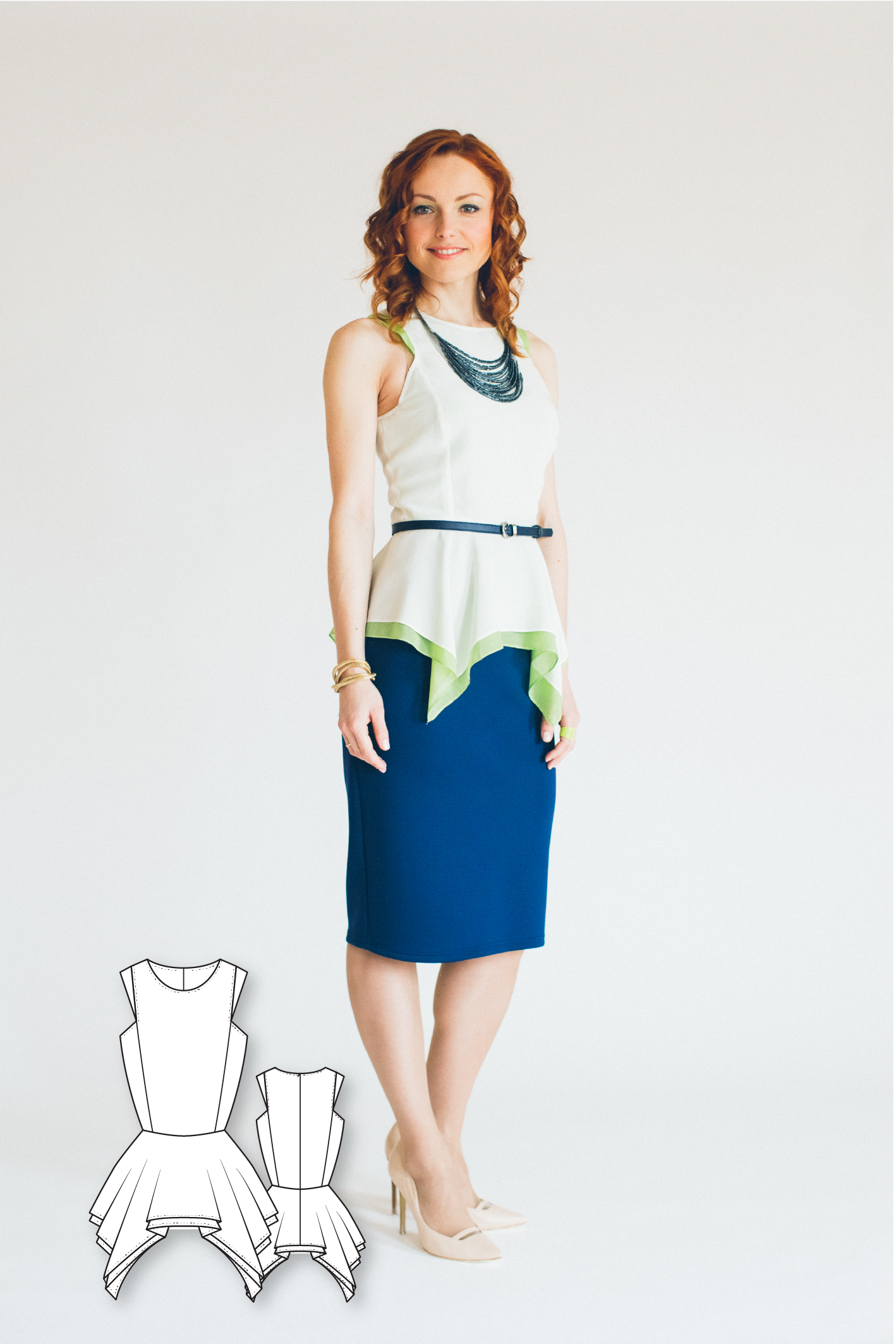 Peplum Layered Top #1102