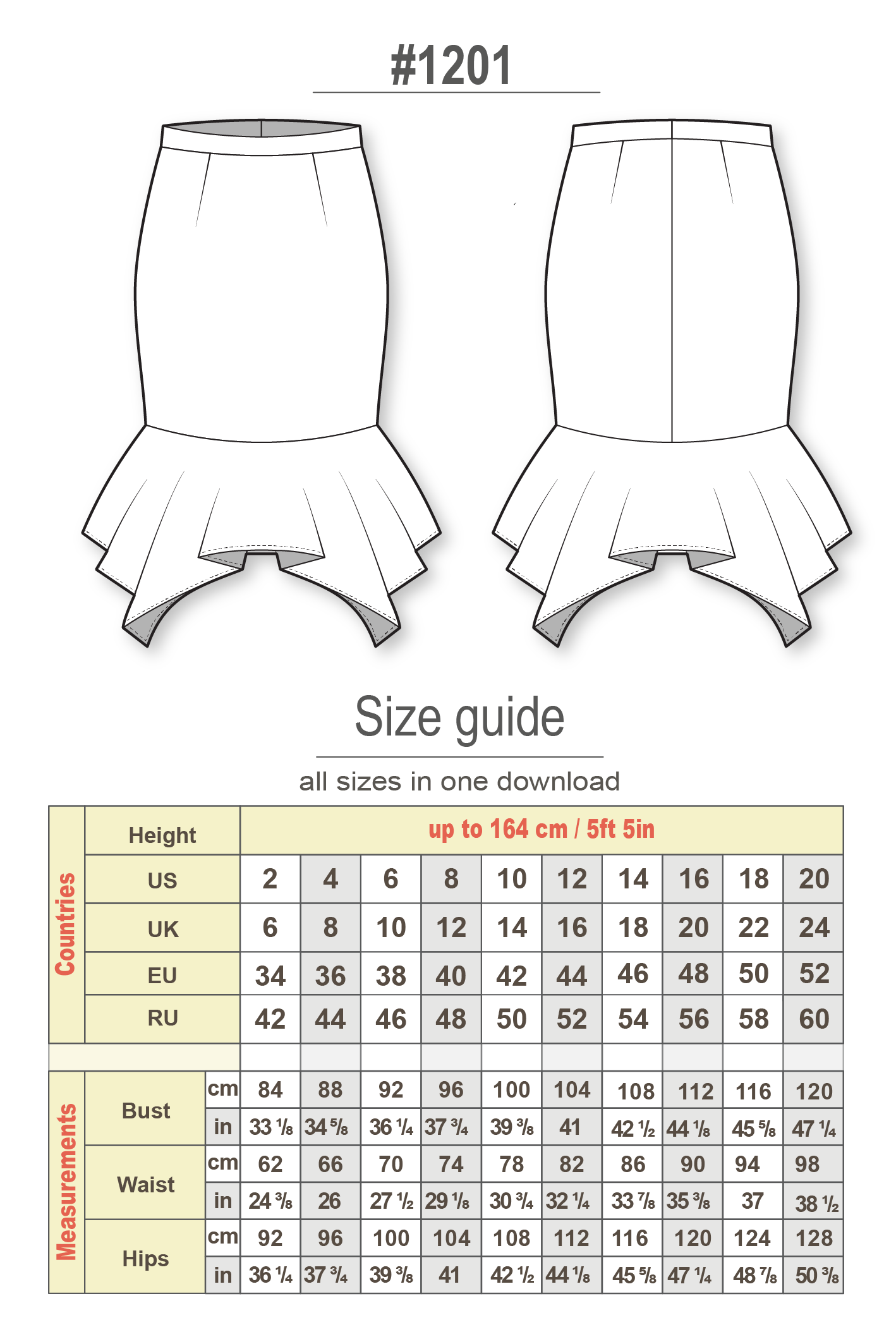 Skirt Pattern - PDF Sewing Patterns