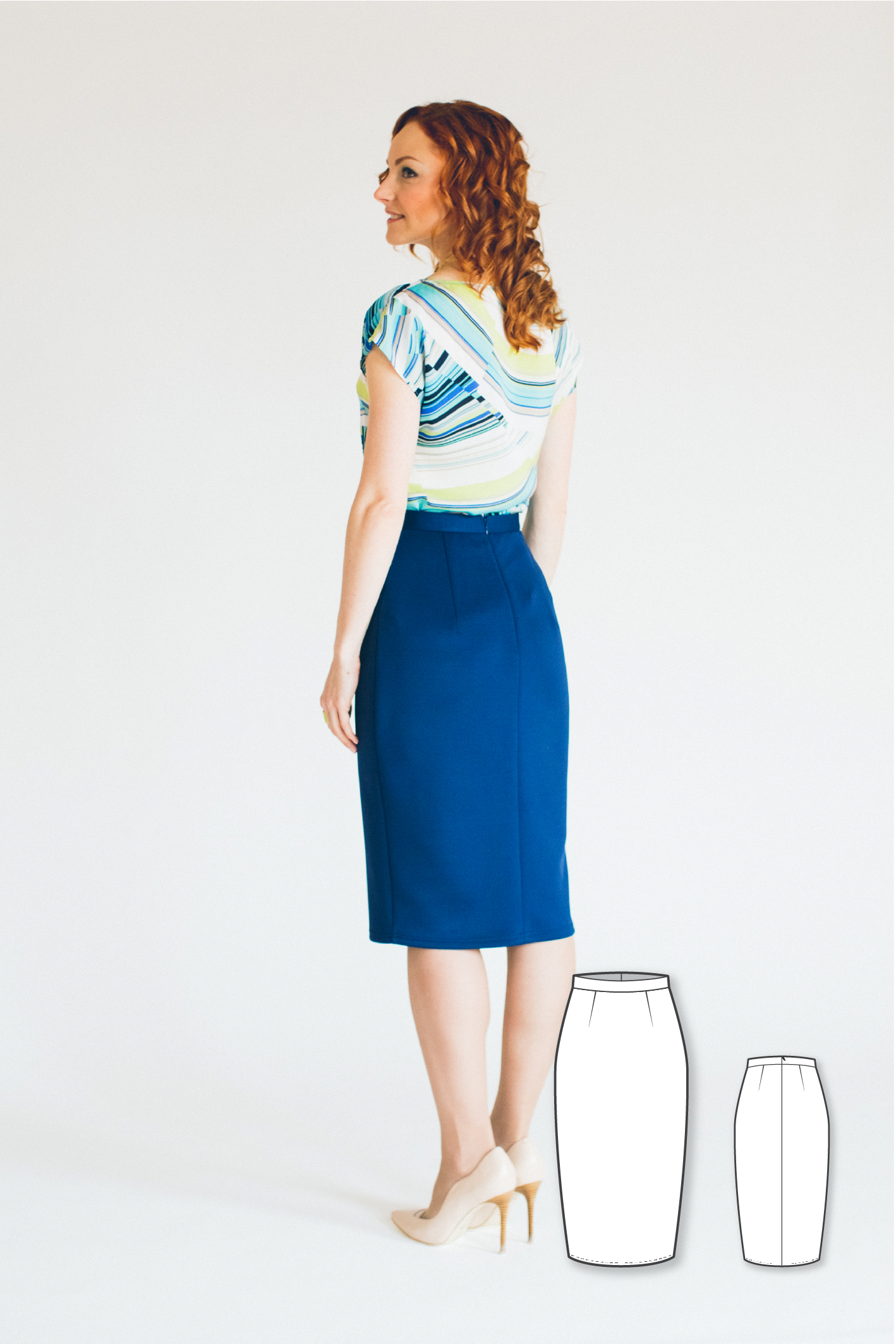 Classic High Waisted Pencil Skirt #1202