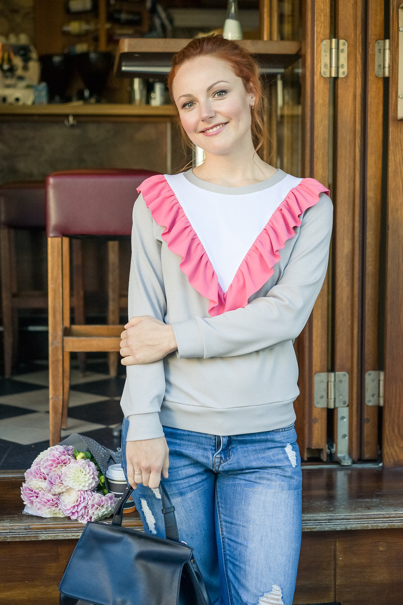 Ruffled Sweatshirt #4109