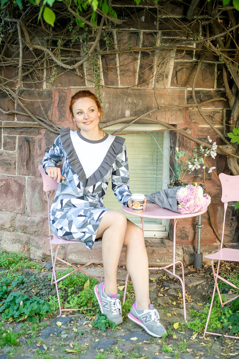 Ruffled Sweatshirt Dress #4109