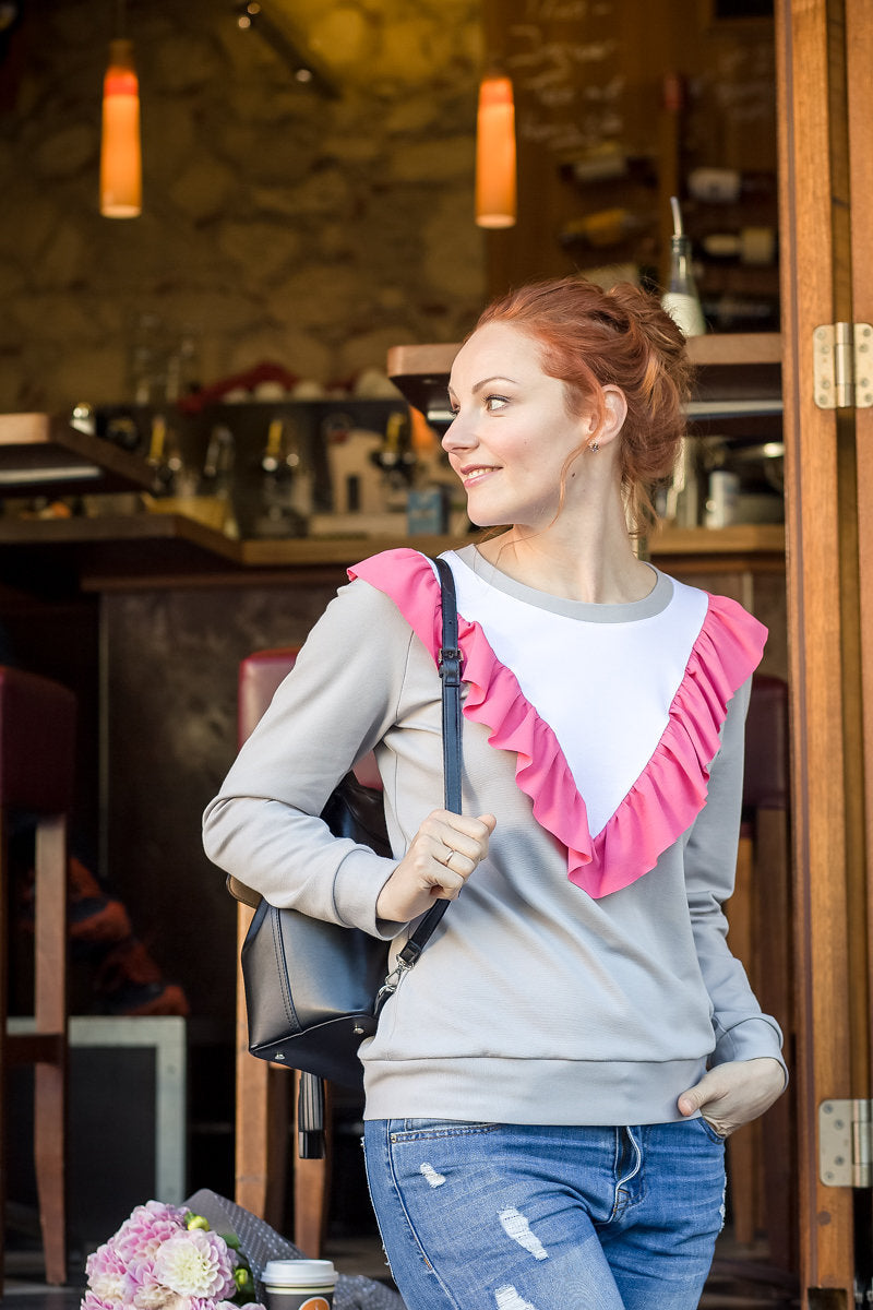 Ruffled Sweatshirt #4109