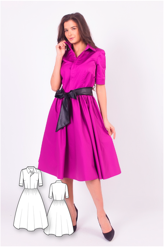 Circle Skirt Shirtdress #2123