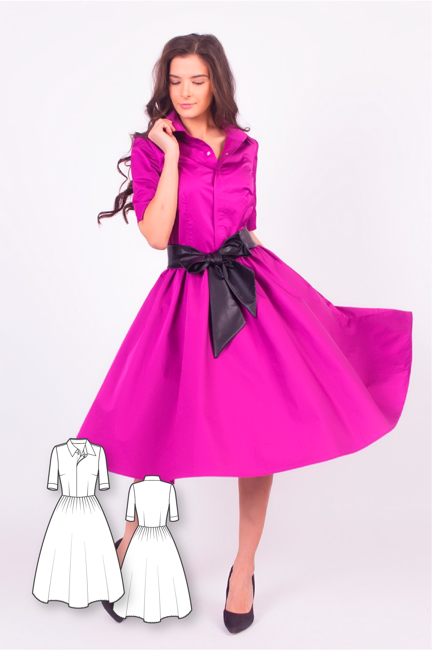 Circle Skirt Shirtdress #2123