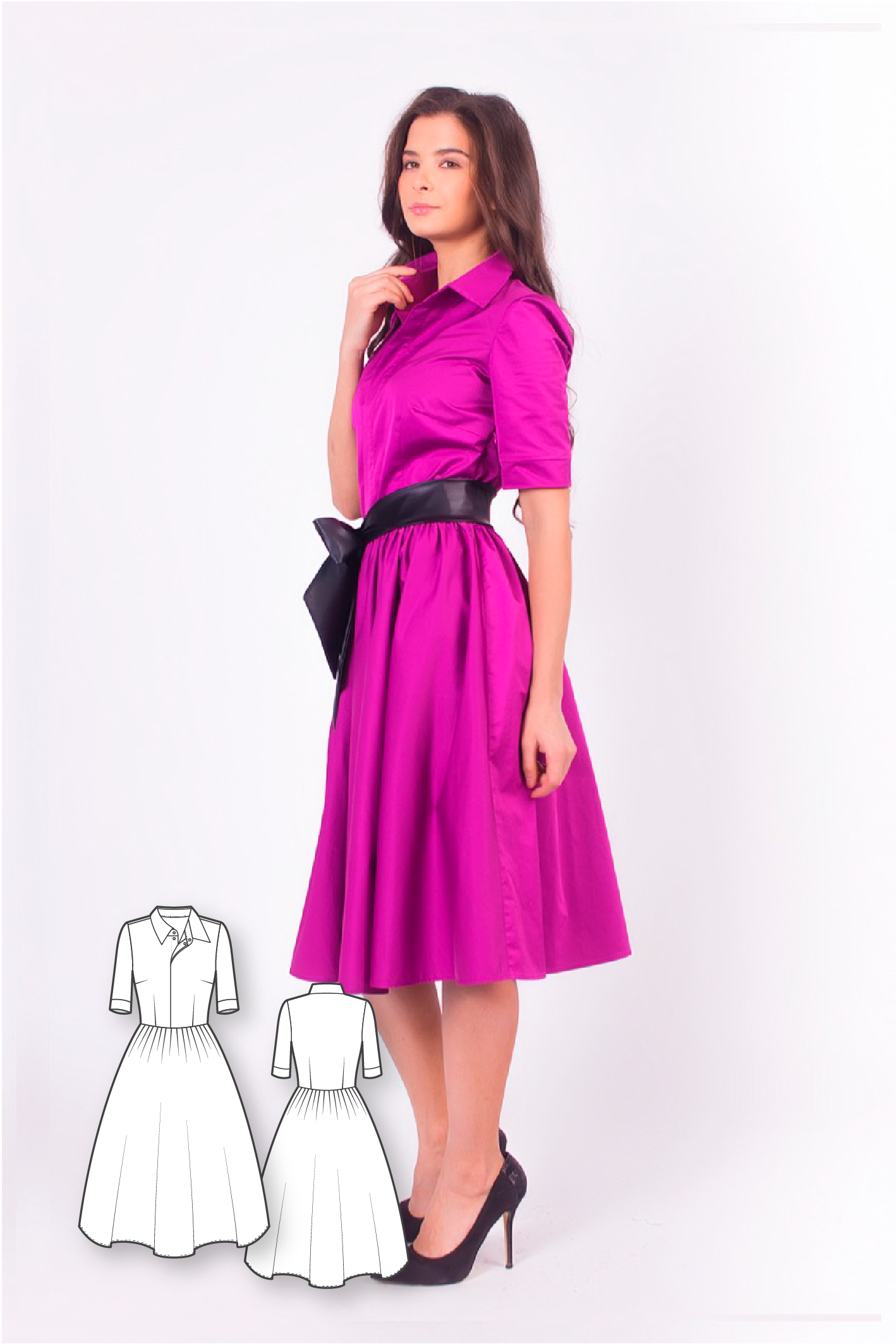 Circle Skirt Shirtdress #2123