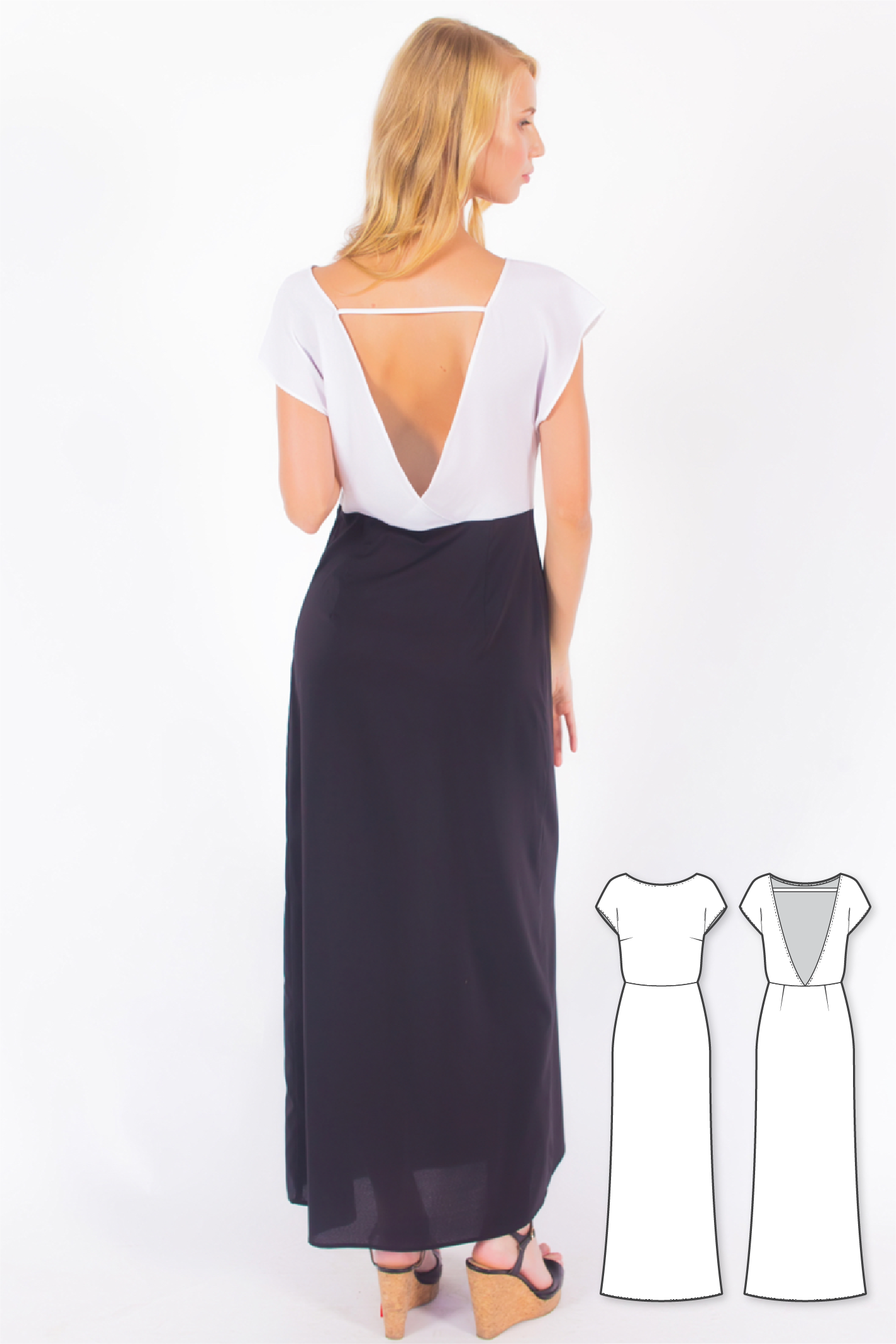 Open Back Maxi Dress #3108