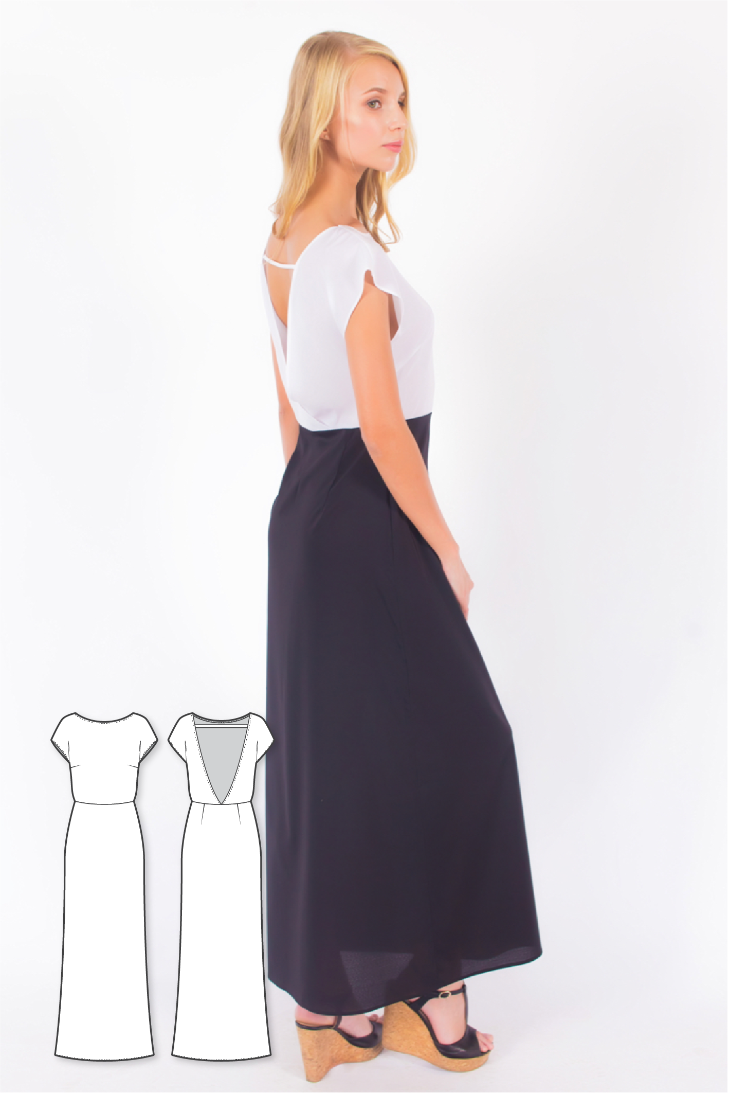 Open Back Maxi Dress #3108