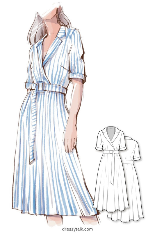 Lapel Midi Dress #5101