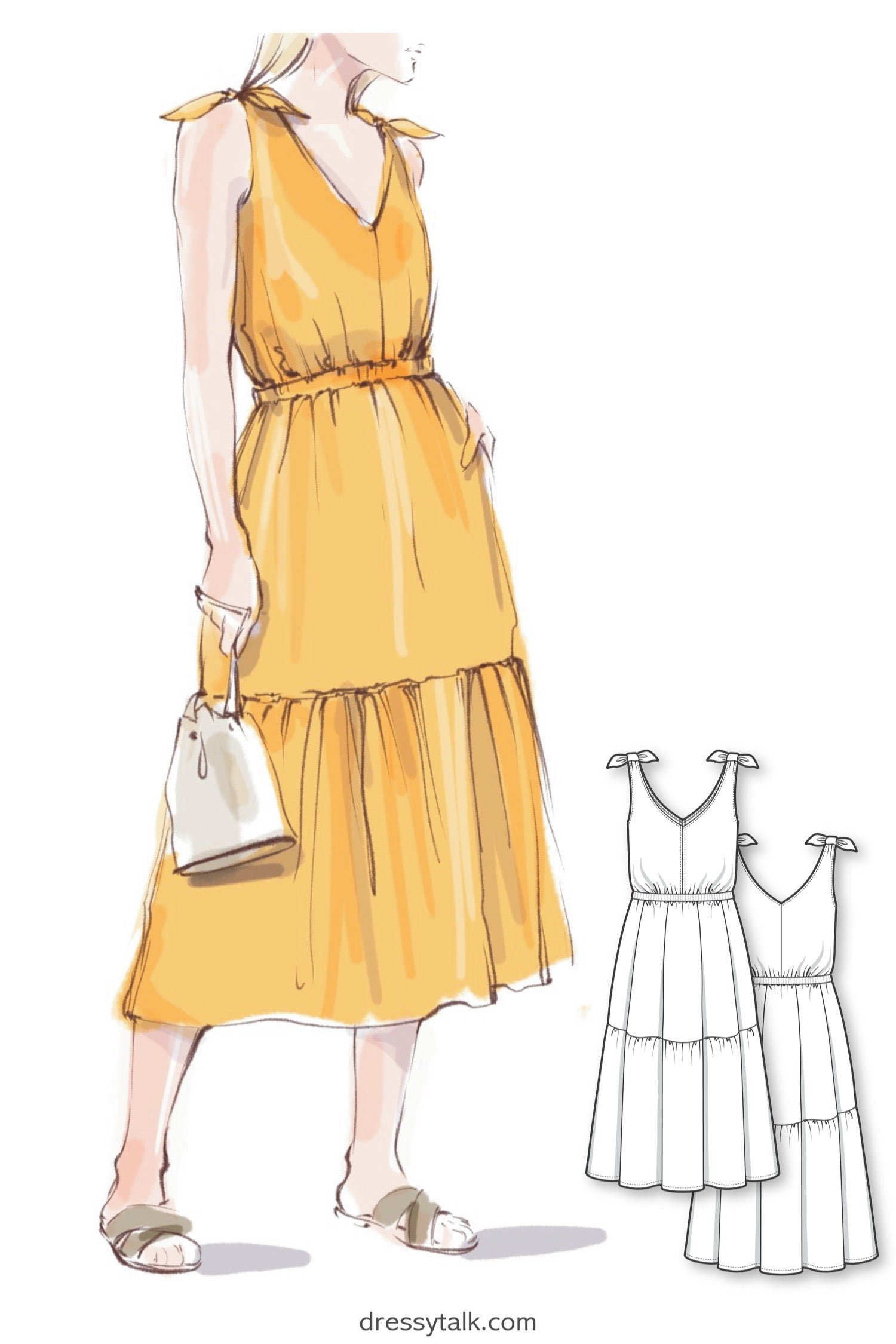 Sewing Pattern - Midi Summer Dress Dressy Talk Sewing Pattern - Midi Summer Dress Dressy Talk