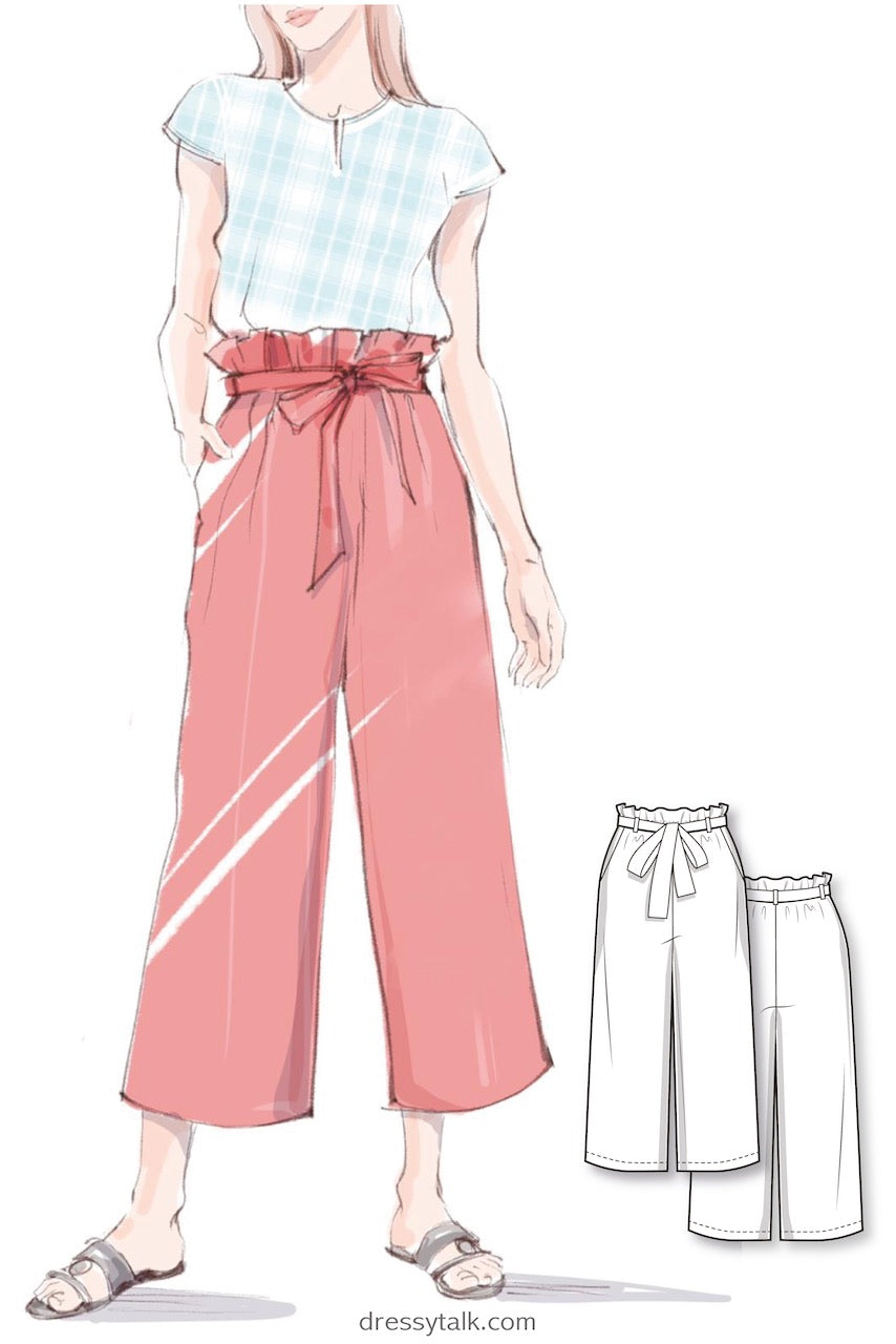High Waist Ruffled Culottes Pattern #6007