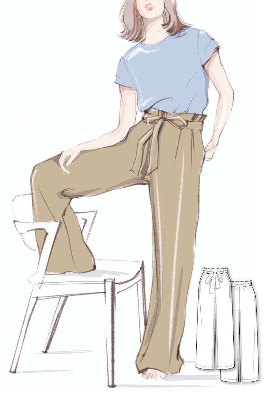 Sewing Pattern - High Waist Ruffled Pants Dressy Talk Sewing Pattern - High Waist Ruffled Pants Dressy Talk