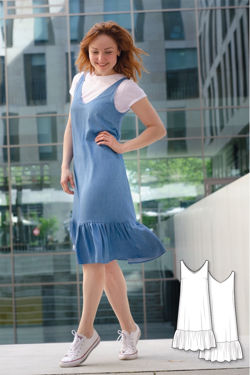 Ruffled V-Neck Dress #6013