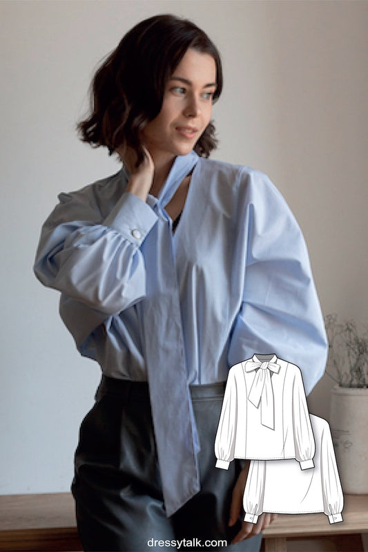 Puff Sleeve Oversize Shirt #6024