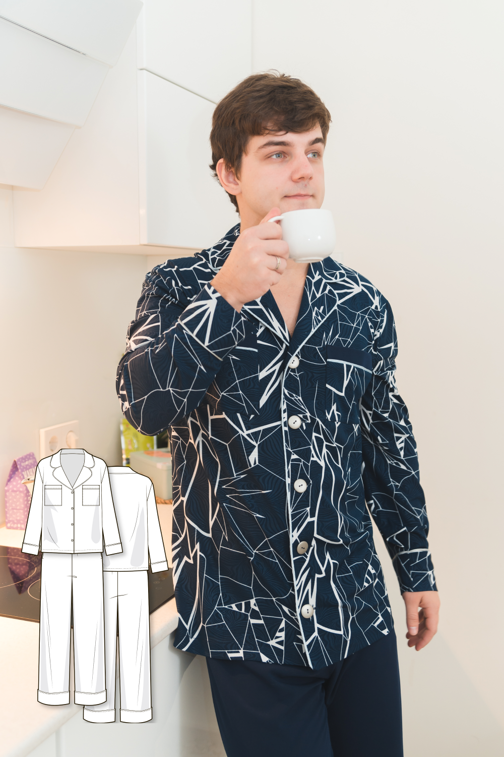 Pyjama For Men (long sleeve shirt and pants) #5114