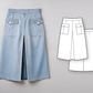 A-line box pleat denim skirt sewing pattern - Skirt pattern - PDF sewing pattern for women