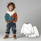Color blocked sweatshirt with long sleeve and round neckline - PDF sewing pattern for girls and boys - age 1-10 years