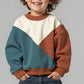 Color blocked sweatshirt with long sleeve and round neckline - PDF sewing pattern for girls and boys - age 1-10 years