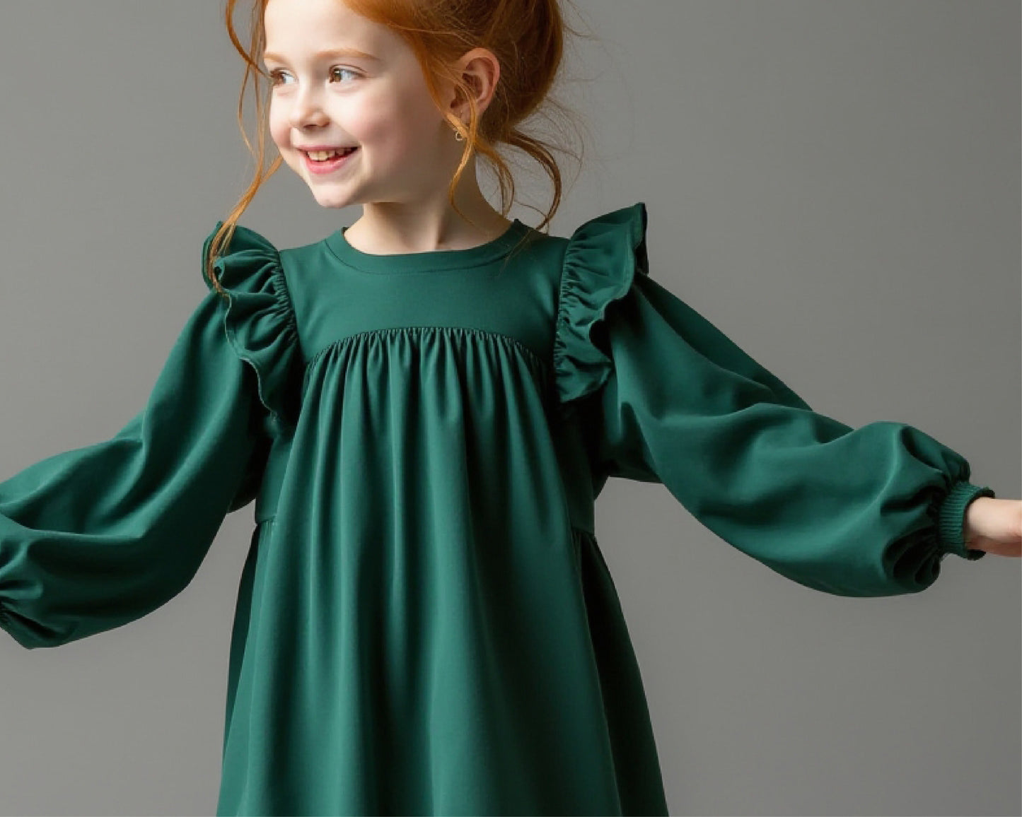 Girls A-Line Dress Sewing Pattern, DIY Long Puffed Sleeve Dress, Tiered Gathered Top, Beginner Friendly PDF for Kids