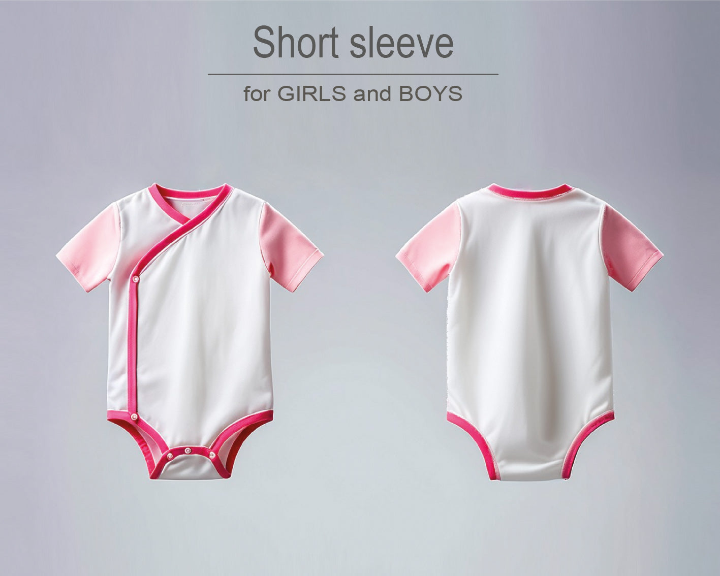 Baby girl or boy romper/bodysuit/onesie with flutter sleeve, long and short sleeve