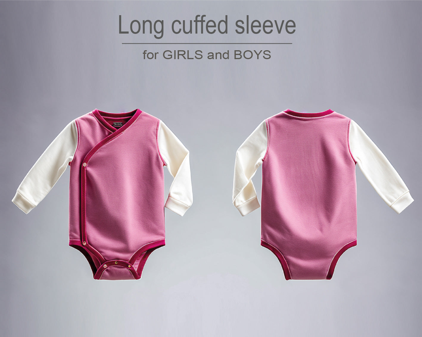 Baby girl or boy romper/bodysuit/onesie with flutter sleeve, long and short sleeve