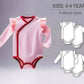 Baby girl or boy romper/bodysuit/onesie with flutter sleeve, long and short sleeve