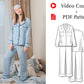 Video Course: How To Sew Women's Pyjama - Sewing Pattern - Sleepwear Patterns - Women's PDF Sewing Patterns - PDF Pajama Patterns