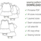 Baby girl or boy romper/bodysuit/onesie with flutter sleeve ruffle and skirt, long and short sleeve - Baby knit clothes PDF sewing pattern