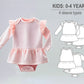 Baby girl or boy romper/bodysuit/onesie with flutter sleeve ruffle and skirt, long and short sleeve - Baby knit clothes PDF sewing pattern