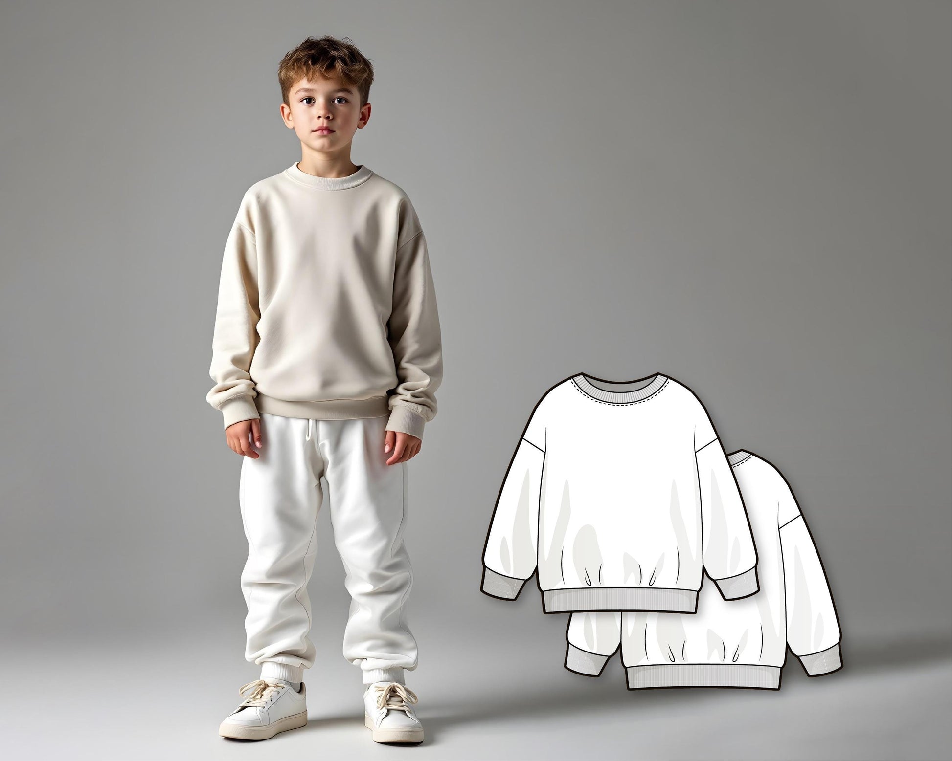 Boys Sweatshirt Sewing Pattern PDF, Easy Toddler Jumper, Beginner Kids Sweatshirt Pattern, Digital Sewing Download for Children