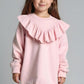Girls Ruffled Sweatshirt Dress Sewing Pattern, DIY Mini Pullover, Beginner Friendly Loose Fit Casual Outfit for Kids