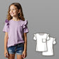 Girls Ruffle Sleeve T-Shirt PDF Sewing Pattern, Short Sleeve Shirt Design, DIY Beginner-Friendly Pattern for Kids and Toddlers