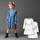 Girls Tiered Dress Sewing Pattern, PDF DIY Knee Length Dress with Frills, Ruffle Hem Pullover for Special Occasions