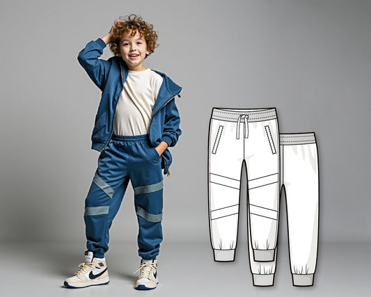 Boys Sweatpants Sewing Pattern PDF, Easy Pants Pattern for Kids, Beginner Digital Sewing Pattern, Printable Sew Pattern Pants