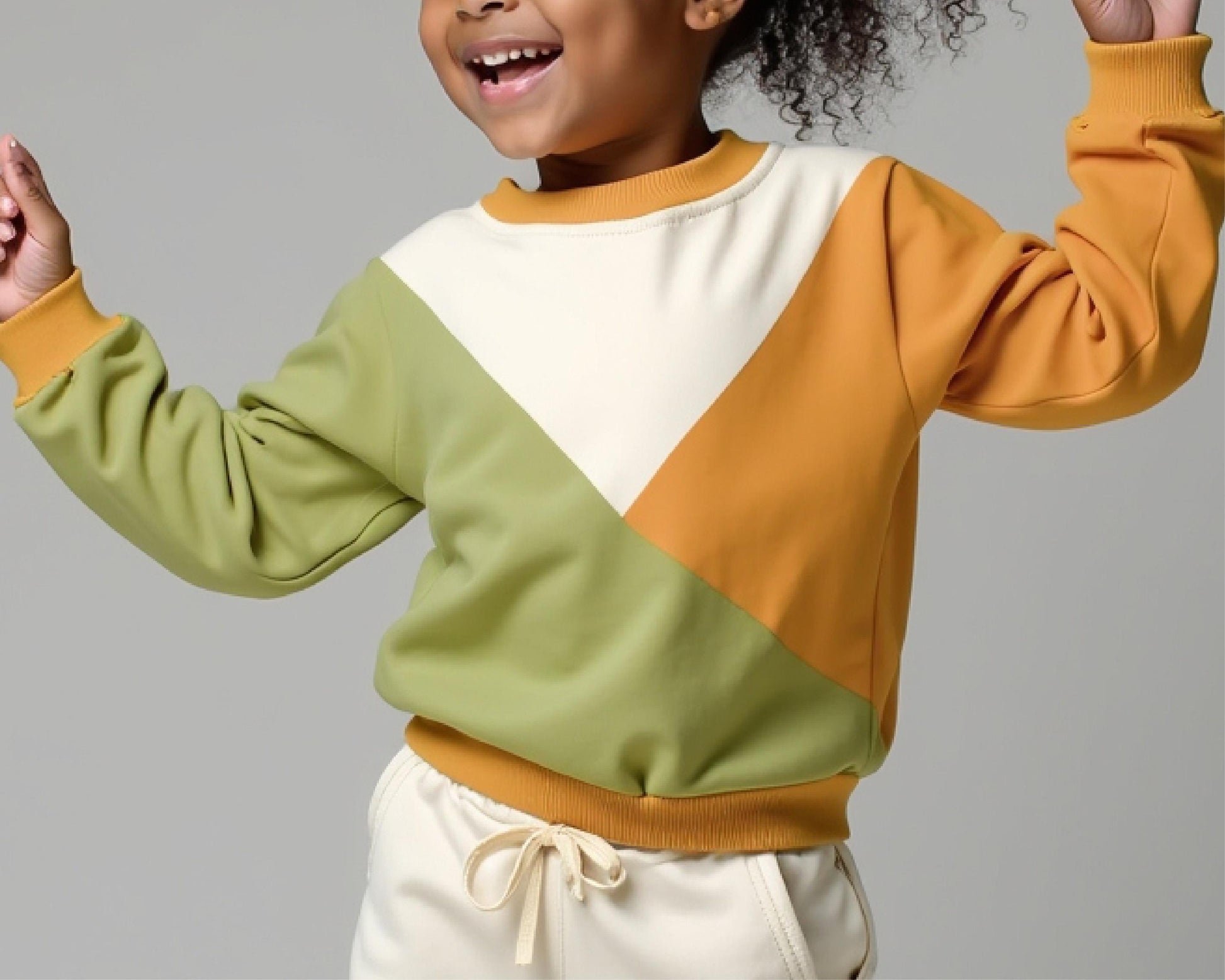 Color Block Tracksuit PDF Sewing Pattern, Beginner DIY Sweatshirt and Track Pants Set for Kids, Toddler Pullover and Sweatpants