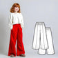 Wide-Leg Pants Sewing Pattern for Kids PDF, DIY Elastic Waist Trousers, Beginner-Friendly Loose-Fit Flowy Palazzo Pants for Girls