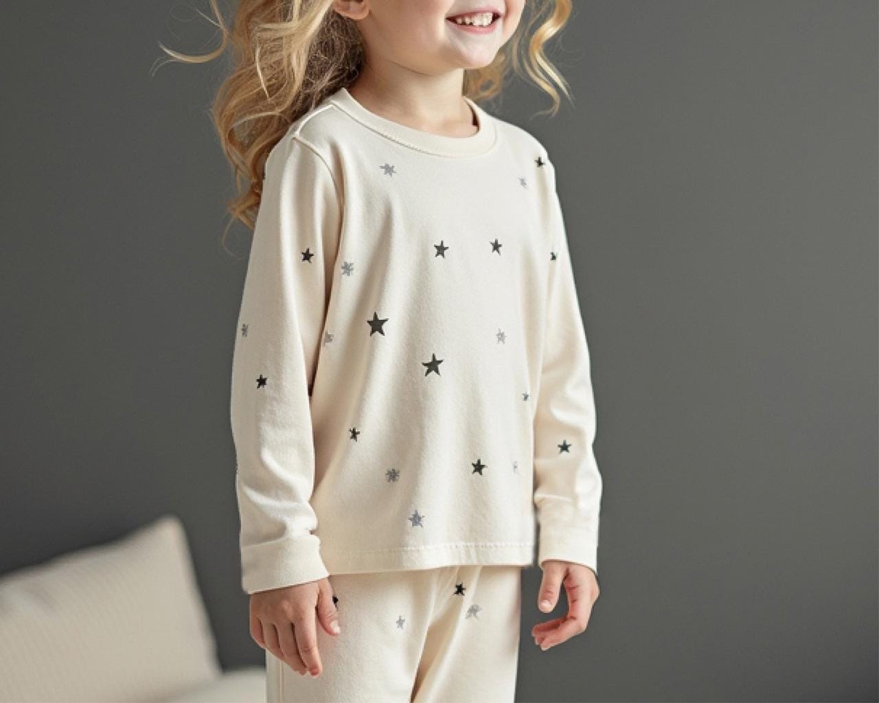 Kids Pajama Sewing Pattern PDF, DIY Knit Pajama Set for Boys and Girls, Long Sleeve Top and Pants Sleepwear