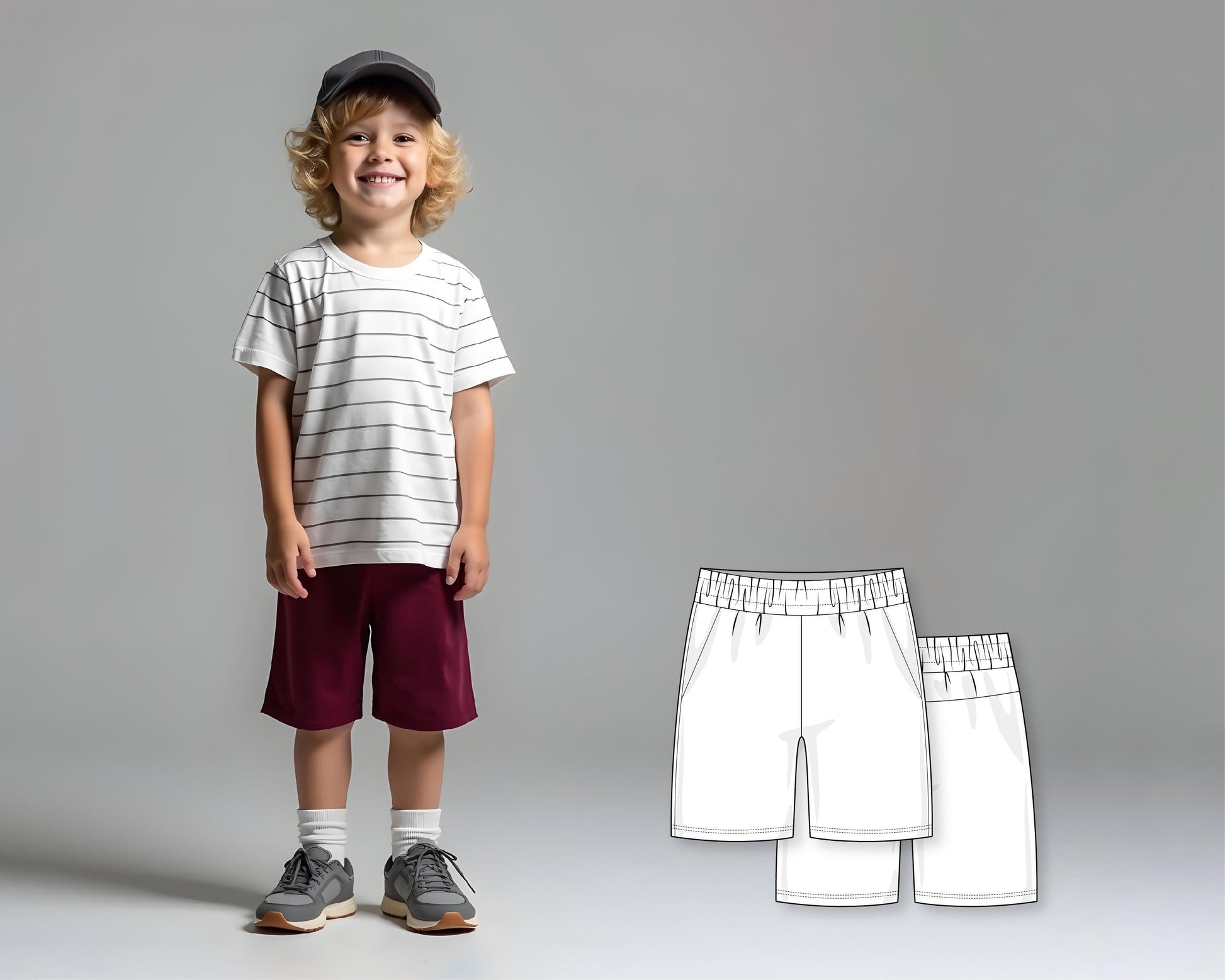 Boys Shorts Sewing Pattern PDF, Kids Pants Pattern, Beginner Sewing Patterns for Children, Easy Digital Sew Pattern Download