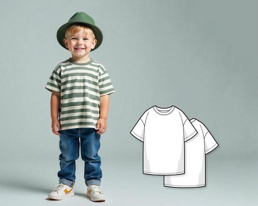 Boys Sewing Pattern PDF, Kids Oversized T-Shirt Pattern, Easy Beginner Sewing Pattern, Digital Pattern Sew, PDF Pattern for Children