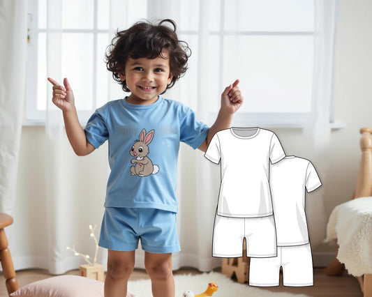 Sewing Pajama Knit PDF Pattern, Easy Beginner Pattern for Kids, Baby Toddler PJ Sew for Boy and Girl