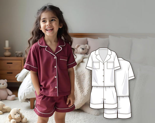 PDF Pattern Sew Pajama for Kids, Baby and Toddler Pajama Sewing Patterns, Digital PJ Pattern for Boys and Girls