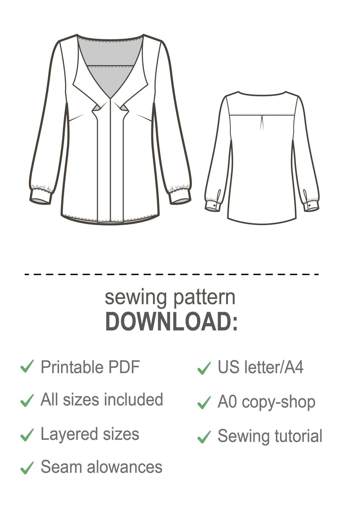 Top Patterns - Blouse Patterns - Blouse Sewing Patterns - Womens Sewing Patterns - Top Patterns - Simple Blouse Patterns - Sewing Tutorials