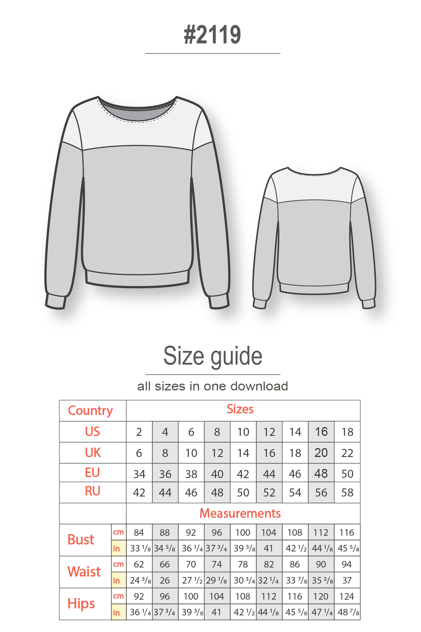 Sweatshirt Sewing Pattern - Sewing Tutorials - Sewing Patterns - Womens Sewing Patterns - Sweatshirt Pattern - Plus Size Patterns - Sew Easy