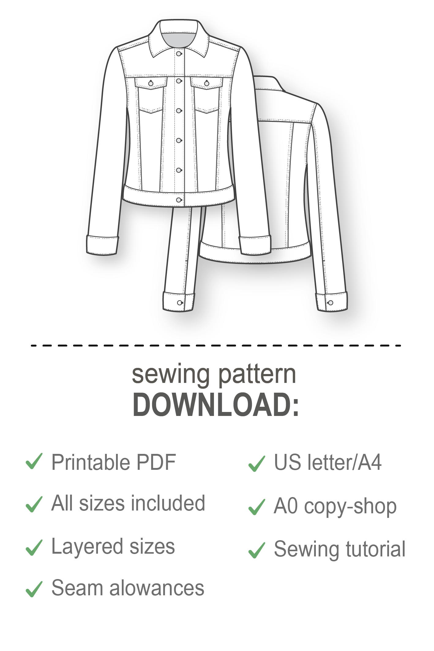 Sewing Pattern - Classic Long Sleeve Denim Jacket – Dressy Talk sewing-pattern-classic-long-sleeve-denim-jacket-dressy-talk
