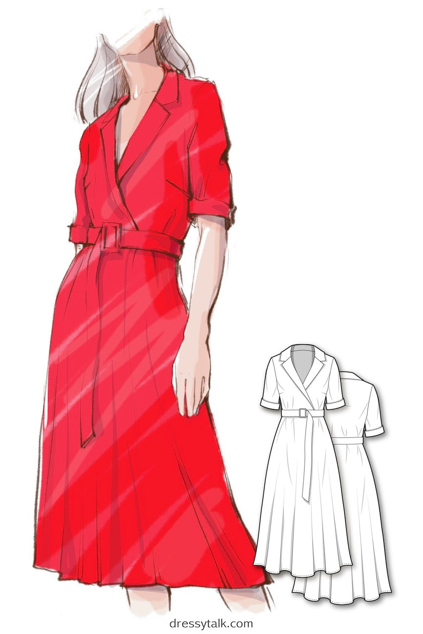 Lace Midi Dress with Lining Sewing Pattern - Merrick's Art