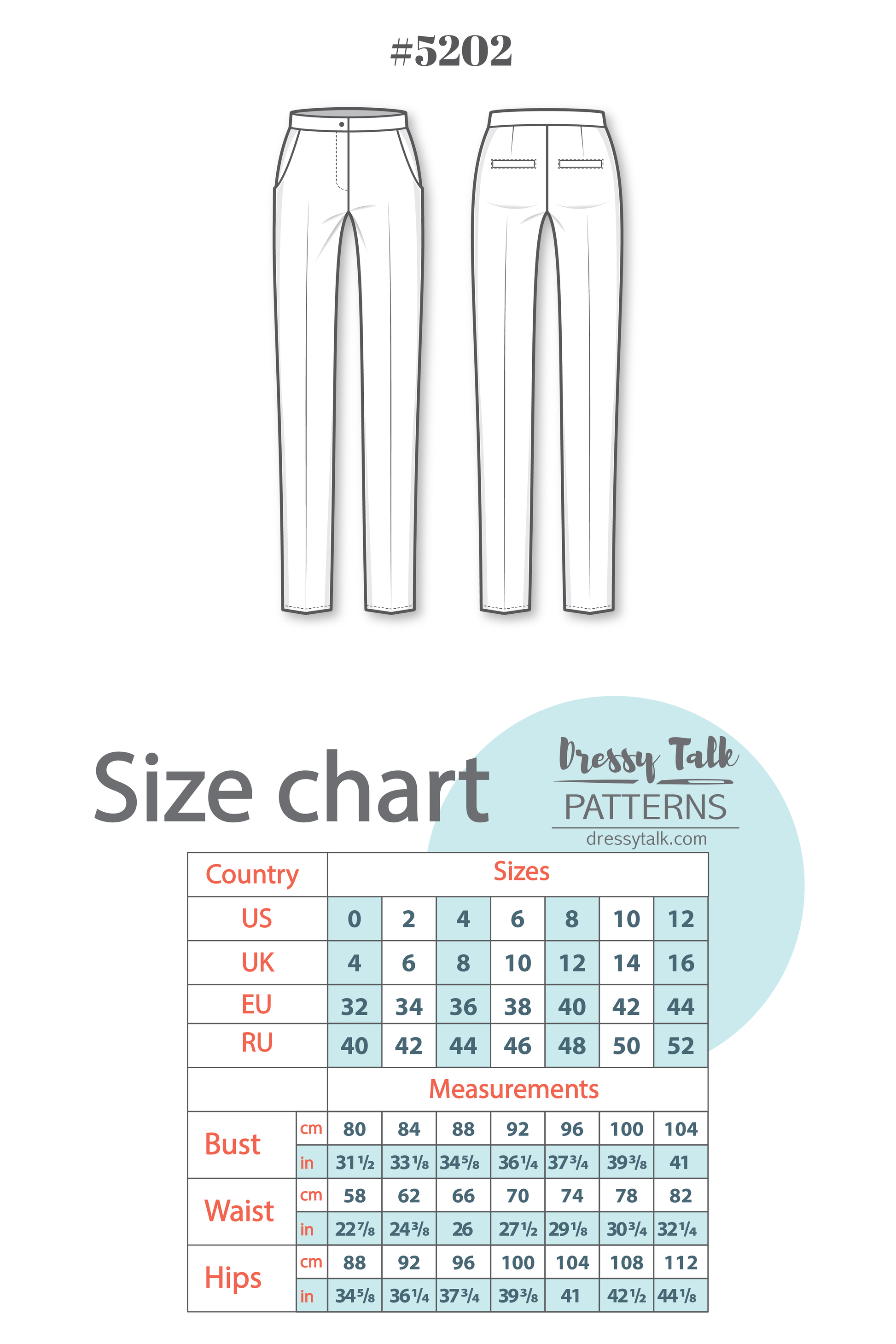 Sewing Pattern - Basic Slim Pencil Pants – Dressy Talk