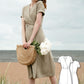 Linen Wrap Dress #6003