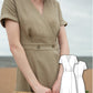Linen Wrap Dress #6003